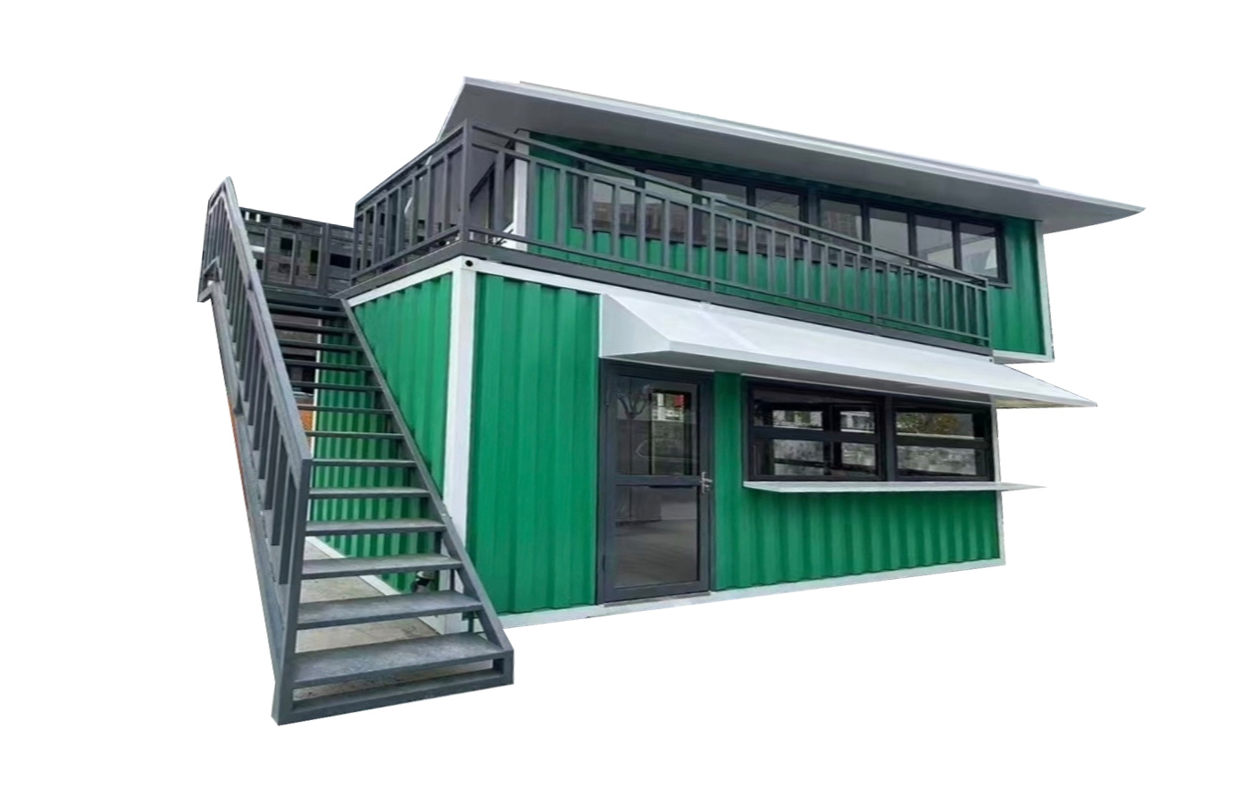 Naka-istilong 40ft Double Layer Corrugated Container House na May Roof Terrace Naka-istilong 40ft Double Layer Corrugated Container House na May Roof Terrace